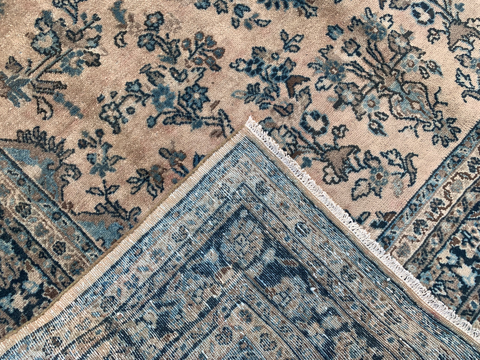 9'11 x 7'3 handgeknoopt Perzisch wollen tapijt - Ivoorblauw bloemenmedaillon vloerkleed - KBHM-689