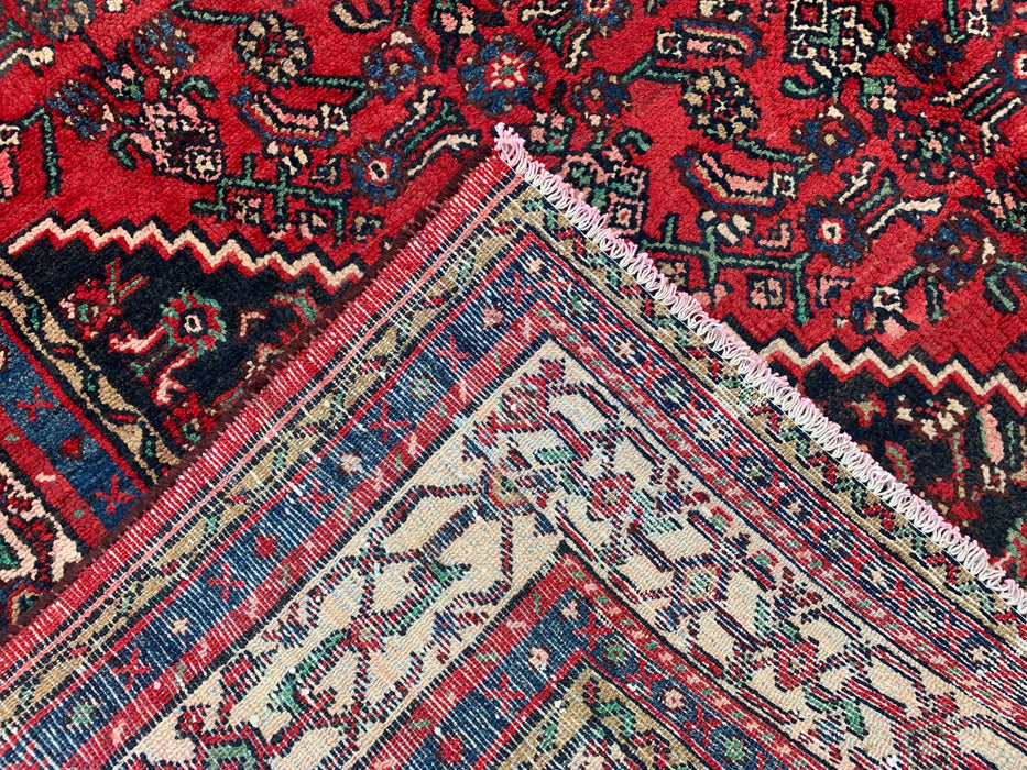 Handmade Persian Wool Area Rug 7x10 - Red Tribal Medallion Persian Style Rug - Exact Size 9'9" x 6'9" - KBHM-691
