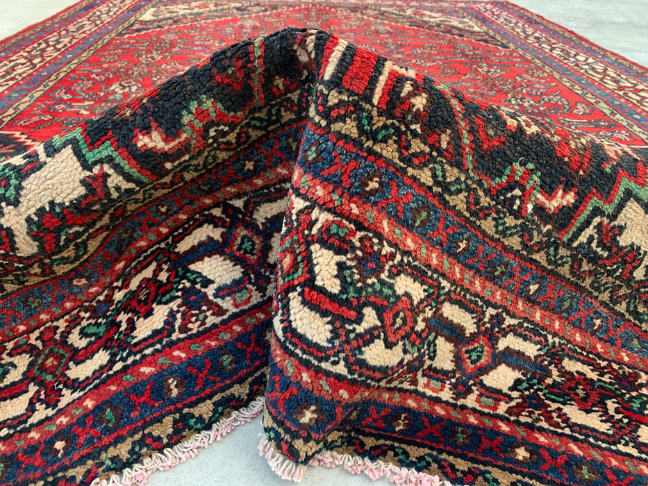 Handmade Persian Wool Area Rug 7x10 - Red Tribal Medallion Persian Style Rug - Exact Size 9'9" x 6'9" - KBHM-691