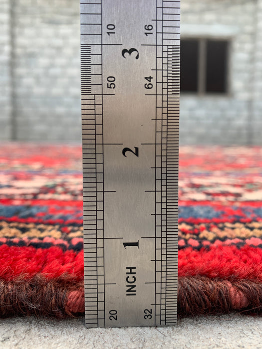Handmade Persian Wool Area Rug 7x10 - Red Tribal Medallion Persian Style Rug - Exact Size 9'9" x 6'9" - KBHM-691