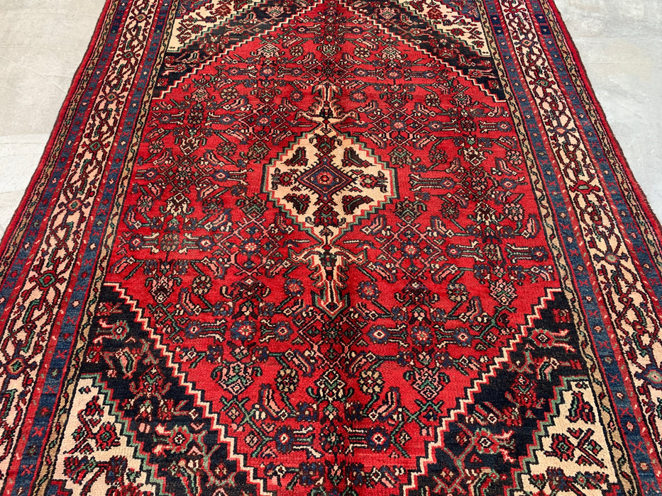 Handmade Persian Wool Area Rug 7x10 - Red Tribal Medallion Persian Style Rug - Exact Size 9'9" x 6'9" - KBHM-691