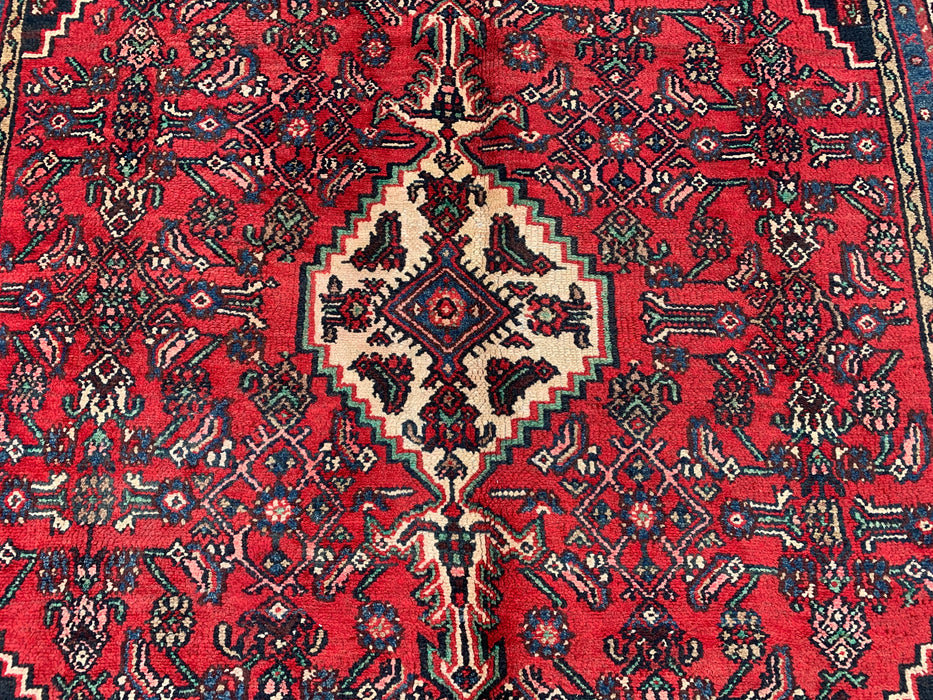 Handmade Persian Wool Area Rug 7x10 - Red Tribal Medallion Persian Style Rug - Exact Size 9'9" x 6'9" - KBHM-691