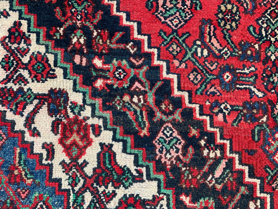 Handmade Persian Wool Area Rug 7x10 - Red Tribal Medallion Persian Style Rug - Exact Size 9'9" x 6'9" - KBHM-691