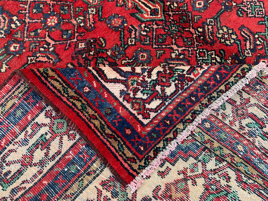 Handmade Persian Wool Area Rug 7x10 - Red Tribal Medallion Persian Style Rug - Exact Size 9'9" x 6'9" - KBHM-691