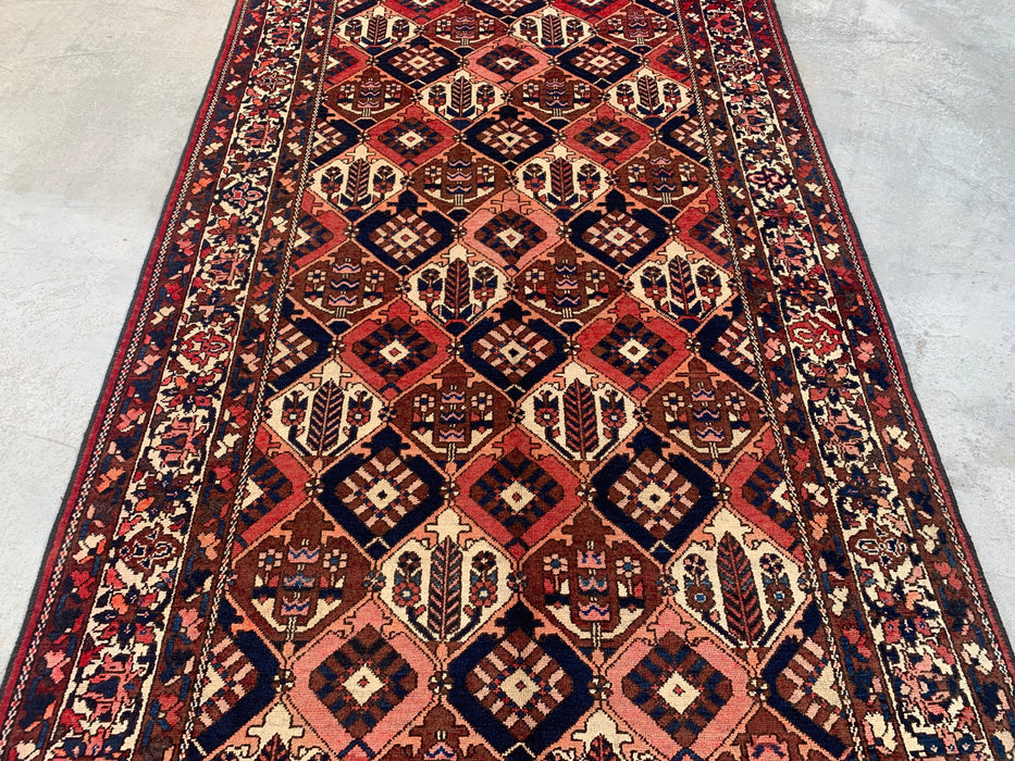 Handgemaakt Perzisch wollen vloerkleed 213x305 cm - Roest, marineblauw & ivoor tribaal geometrisch Perzisch stijl kleed - Exacte afmeting 299,7 cm x 157,5 cm - KBHM-694