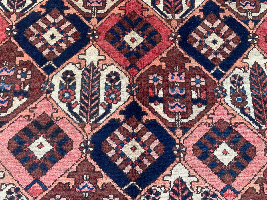 Handgemaakt Perzisch wollen vloerkleed 213x305 cm - Roest, marineblauw & ivoor tribaal geometrisch Perzisch stijl kleed - Exacte afmeting 299,7 cm x 157,5 cm - KBHM-694
