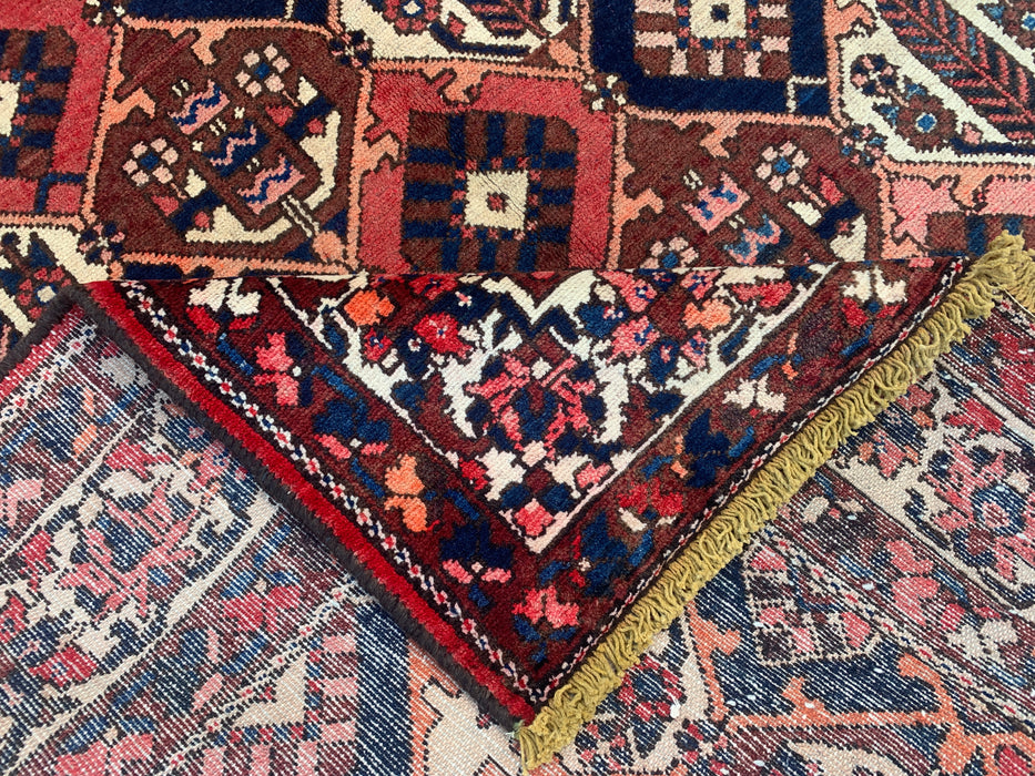 Handgemaakt Perzisch wollen vloerkleed 213x305 cm - Roest, marineblauw & ivoor tribaal geometrisch Perzisch stijl kleed - Exacte afmeting 299,7 cm x 157,5 cm - KBHM-694