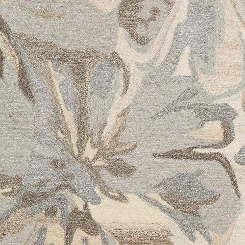 Athena handgemaakt wollen bloementapijt — Taupe | ATH-5150