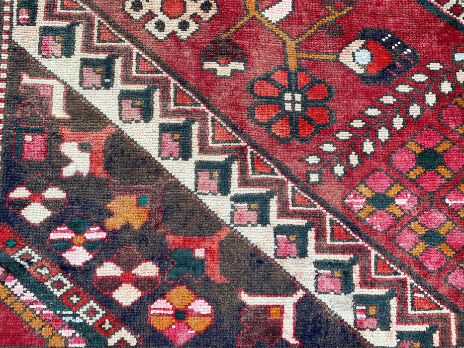 295 x 206 cm handgeknoopt Perzisch wollen tapijt – Rood, ivoor & bruin tribaal geometrisch ontwerp – KBHM-699