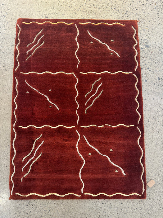 60x90 cm handgeknoopt Nepalees vloerkleed van 100% wol