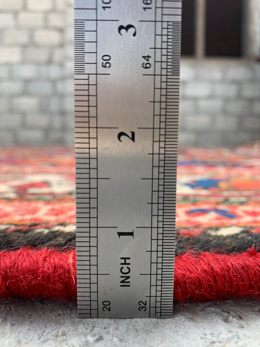 Handgemaakt Perzisch wollen karpet 213x305 - Rood, marineblauw en ivoorkleurig Perzisch tapijt met tribaal patroon - Exacte afmetingen 292 cm x 208 cm - KBHM-700