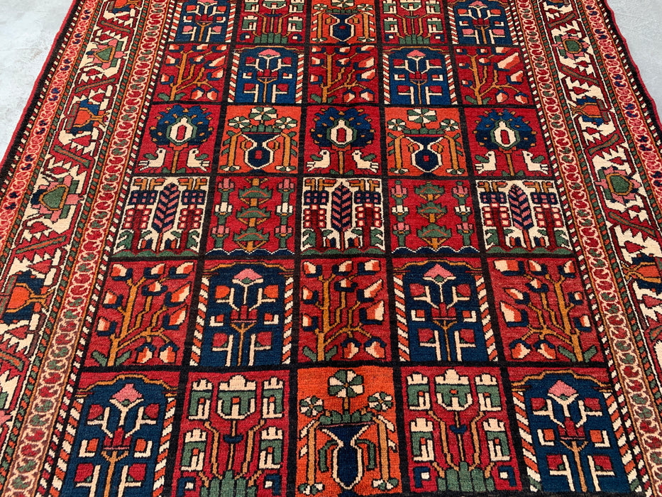 Handgemaakt Perzisch wollen karpet 213x305 - Rood, marineblauw en ivoorkleurig Perzisch tapijt met tribaal patroon - Exacte afmetingen 292 cm x 208 cm - KBHM-700