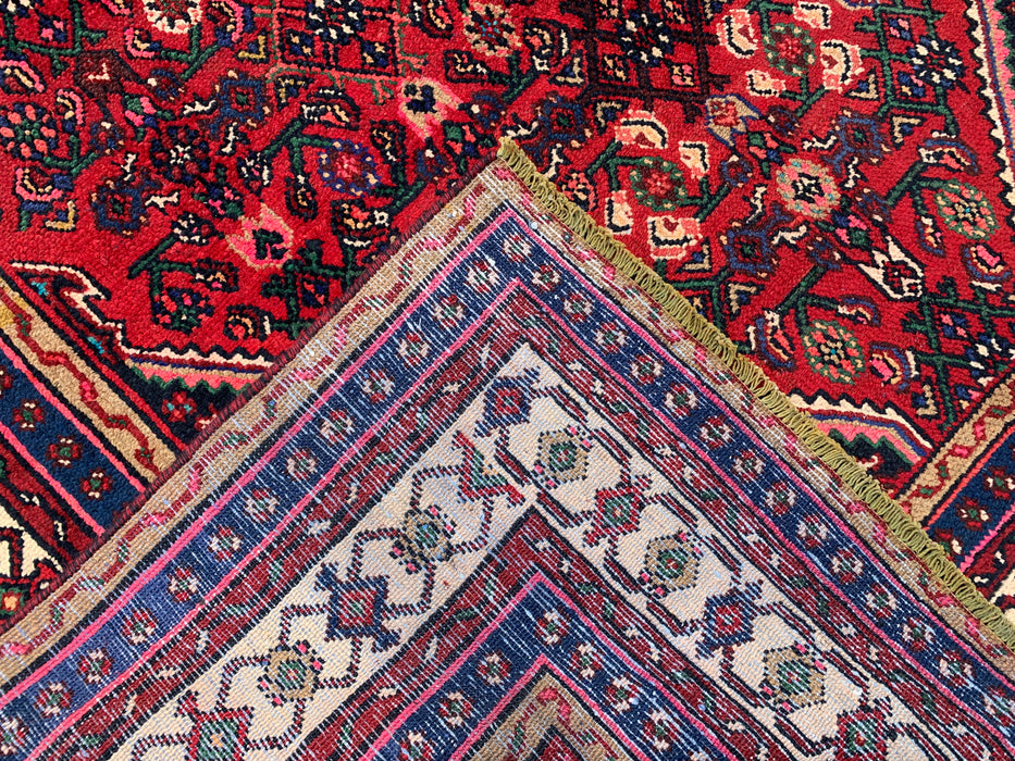 Handgemaakt Perzisch wollen vloerkleed 210x300 cm - Rood, marineblauw & ivoorkleurig Perzisch tapijt met bloemmotief - Exacte maat 295 cm x 196 cm - KBHM-703