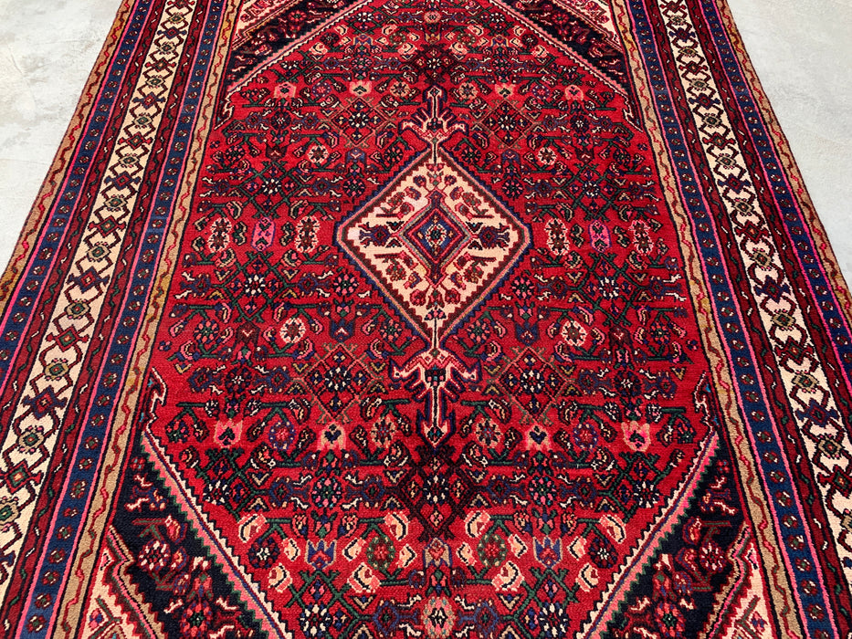 Handgemaakt Perzisch wollen vloerkleed 210x300 cm - Rood, marineblauw & ivoorkleurig Perzisch tapijt met bloemmotief - Exacte maat 295 cm x 196 cm - KBHM-703