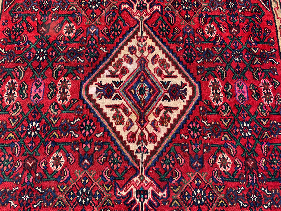 Handgemaakt Perzisch wollen vloerkleed 210x300 cm - Rood, marineblauw & ivoorkleurig Perzisch tapijt met bloemmotief - Exacte maat 295 cm x 196 cm - KBHM-703