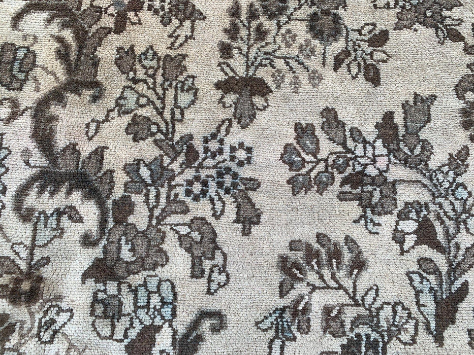 11'11" x 8'8" Handgeknoopt Perzisch wollen tapijt – Beige, bruin & zachtblauw bloemenmedaillonontwerp – KBHM-711