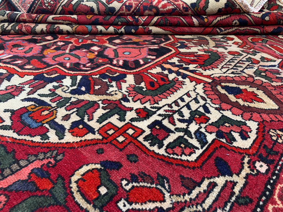Handgemaakt Perzisch wollen vloerkleed 210x300 cm - Rood, ivoor & marineblauw bloemrijk medaillon Perzisch stijl kleed - Exacte afmeting 295 cm x 213 cm - KBHM-717