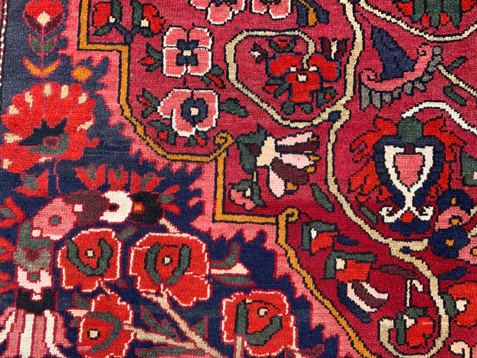 Handgemaakt Perzisch wollen vloerkleed 210x300 cm - Rood, ivoor & marineblauw bloemrijk medaillon Perzisch stijl kleed - Exacte afmeting 295 cm x 213 cm - KBHM-717