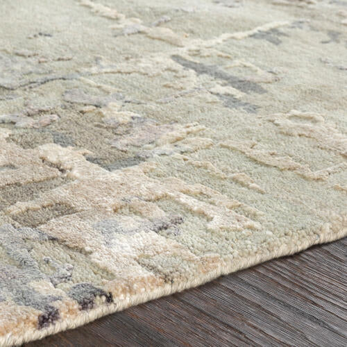 Arte Handgemaakt Wollen & Viscose Vloerkleed — Grijs / Taupe | RTE-2303