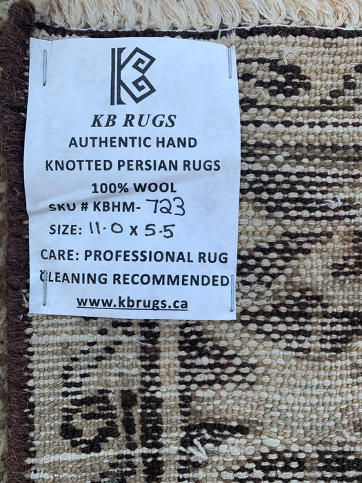 Handgemaakt Perzisch wollen vloerkleed 213x305 cm - Beige, bruin & zachtblauw vintage geometrisch medaillon Perzisch stijl kleed - Exacte afmetingen 335 cm x 165 cm - KBHM-723