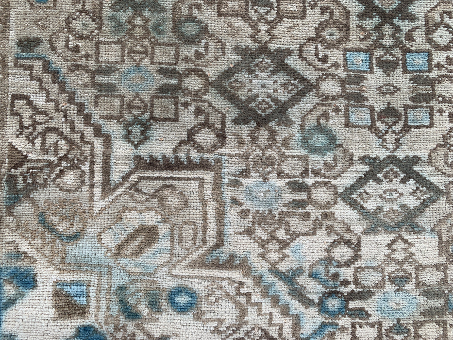 Handgemaakt Perzisch wollen vloerkleed 213x305 cm - Beige, bruin & zachtblauw vintage geometrisch medaillon Perzisch stijl kleed - Exacte afmetingen 335 cm x 165 cm - KBHM-723
