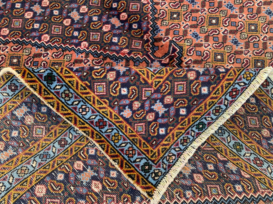 Handgemaakt Perzisch wollen vloerkleed 213x305 cm - Roze, marineblauw & ivoor vintage medaillon Perzisch stijl kleed - Exacte afmeting 290 cm x 193 cm - KBHM-724