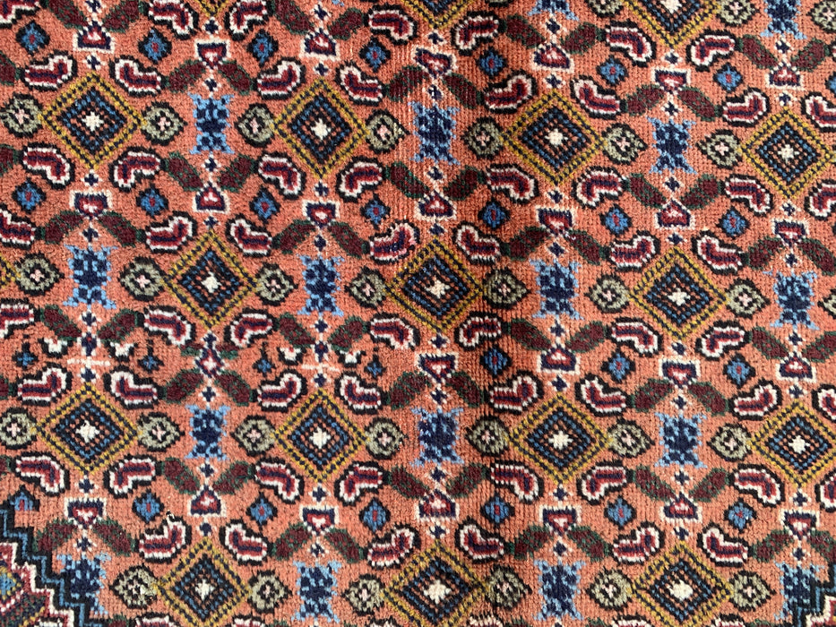 Handgemaakt Perzisch wollen vloerkleed 213x305 cm - Roze, marineblauw & ivoor vintage medaillon Perzisch stijl kleed - Exacte afmeting 290 cm x 193 cm - KBHM-724