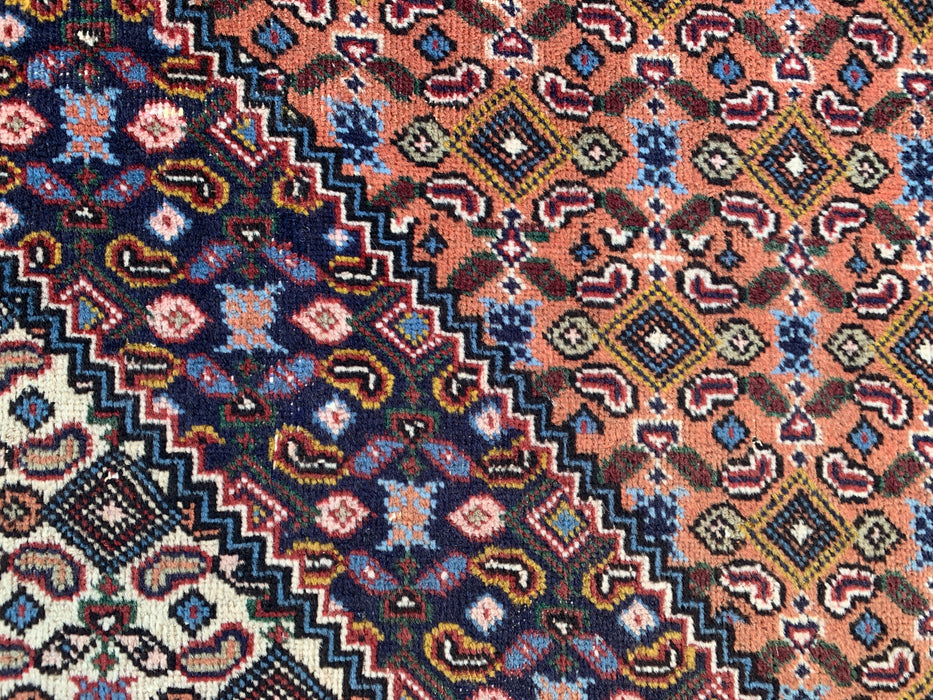 Handgemaakt Perzisch wollen vloerkleed 213x305 cm - Roze, marineblauw & ivoor vintage medaillon Perzisch stijl kleed - Exacte afmeting 290 cm x 193 cm - KBHM-724