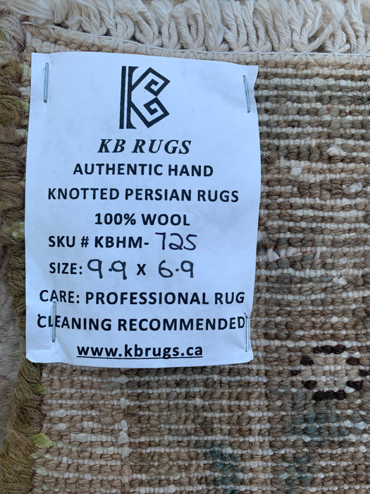 Handgemaakt Perzisch wollen vloerkleed 210x300 cm - Beige, taupe & zachtroze vintage medaillon Perzisch stijl kleed - Exacte afmetingen 297 cm x 206 cm - KBHM-725