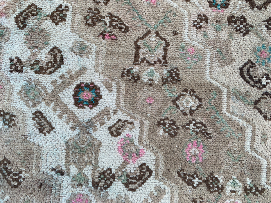 Handgemaakt Perzisch wollen vloerkleed 210x300 cm - Beige, taupe & zachtroze vintage medaillon Perzisch stijl kleed - Exacte afmetingen 297 cm x 206 cm - KBHM-725