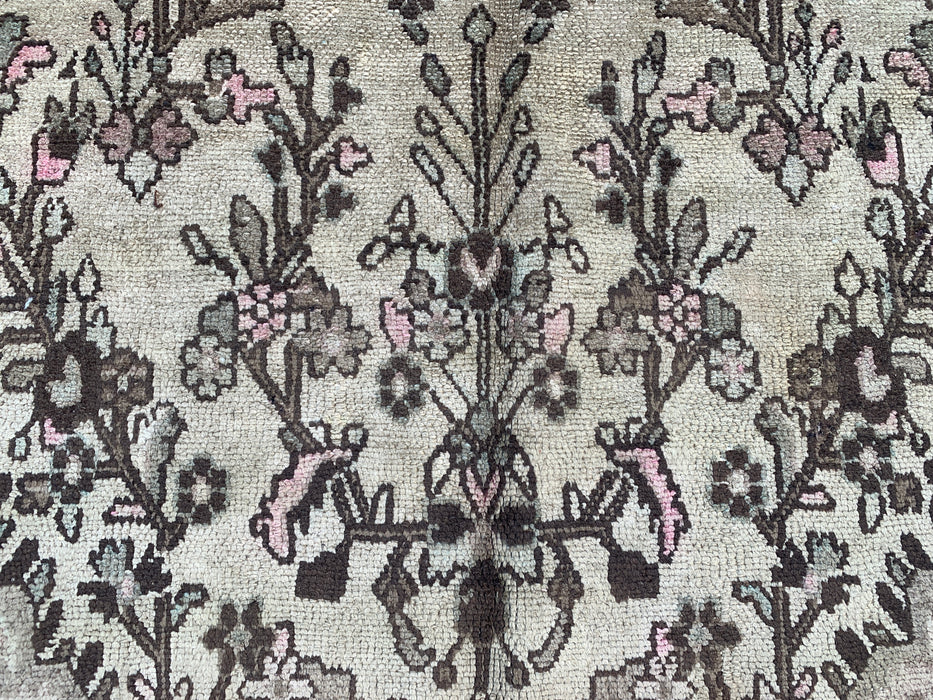 Handgemaakt Perzisch wollen vloerkleed 210x300 cm - Vintage Perzisch bloemmotief in beige, taupe en zachtroze - Exacte afmeting 299 cm x 210 cm - KBHM-726