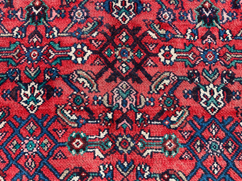 371 cm x 259 cm Handgeknoopt Perzisch wollen tapijt – Rood, marineblauw & ivoor tribaal medaillonontwerp – KBHM-727