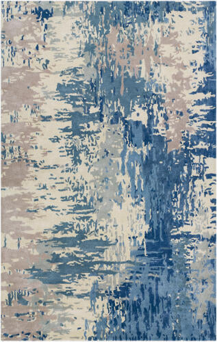 Banshee Handmade Wool & Viscose Rug — Blue Multi | BAN-3342