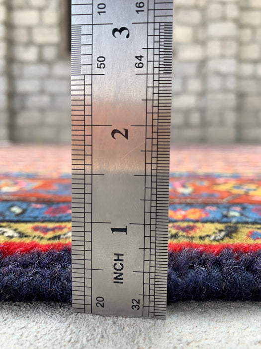Handgemaakt Perzisch wollen karpet 210x300 - Roze, blauw & bruin vintage medaillon Perzisch stijl kleed - Exacte afmeting 290 cm x 198 cm - KBHM-742