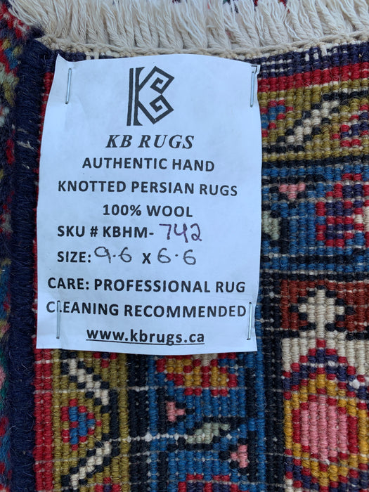 Handgemaakt Perzisch wollen karpet 210x300 - Roze, blauw & bruin vintage medaillon Perzisch stijl kleed - Exacte afmeting 290 cm x 198 cm - KBHM-742