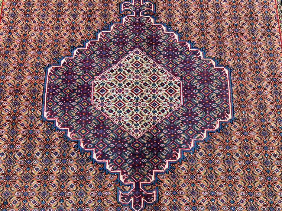 Handgemaakt Perzisch wollen karpet 210x300 - Roze, blauw & bruin vintage medaillon Perzisch stijl kleed - Exacte afmeting 290 cm x 198 cm - KBHM-742