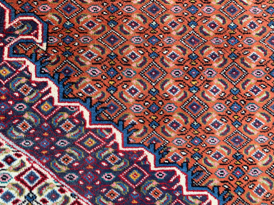 Handgemaakt Perzisch wollen karpet 210x300 - Roze, blauw & bruin vintage medaillon Perzisch stijl kleed - Exacte afmeting 290 cm x 198 cm - KBHM-742