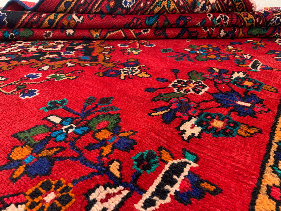 315 cm x 216 cm handgeknoopt Perzisch wollen tapijt – Rood, marineblauw & ivoor met bloemmedaillonontwerp – KBHM-754