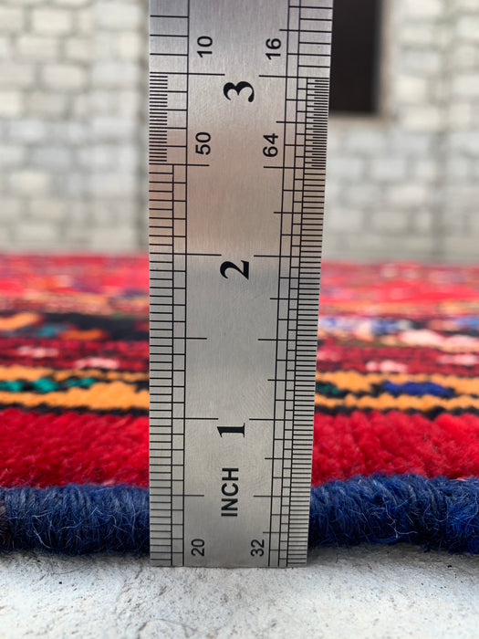 315 cm x 216 cm handgeknoopt Perzisch wollen tapijt – Rood, marineblauw & ivoor met bloemmedaillonontwerp – KBHM-754