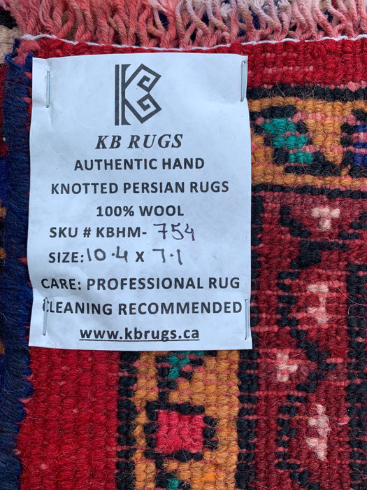 315 cm x 216 cm handgeknoopt Perzisch wollen tapijt – Rood, marineblauw & ivoor met bloemmedaillonontwerp – KBHM-754