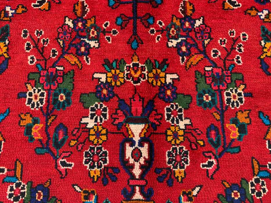 315 cm x 216 cm handgeknoopt Perzisch wollen tapijt – Rood, marineblauw & ivoor met bloemmedaillonontwerp – KBHM-754