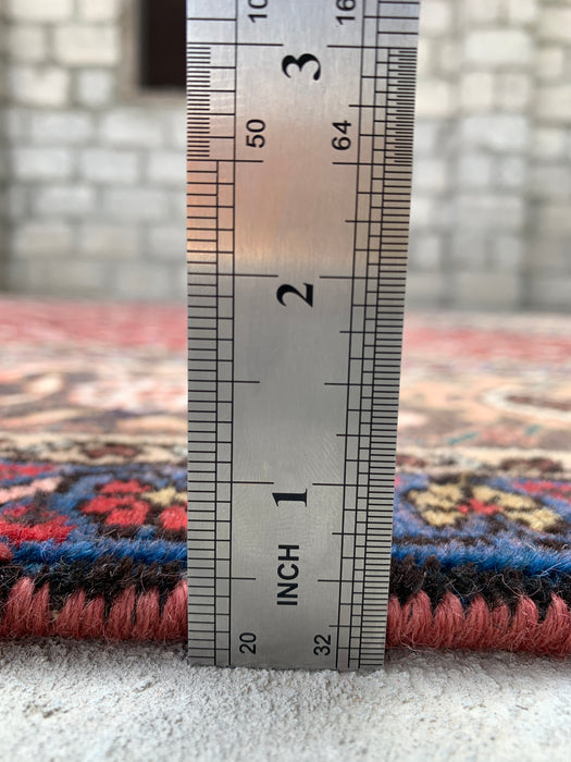 Handgemaakt Perzisch wollen vloerkleed 213x305 cm - Rood, bruin & ivoor vintage medaillon Perzisch stijl kleed - Exacte afmeting 292 cm x 188 cm - KBHM-755
