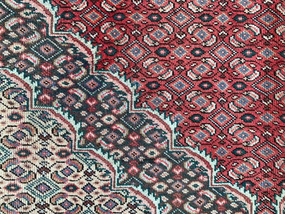 Handgemaakt Perzisch wollen vloerkleed 213x305 cm - Rood, bruin & ivoor vintage medaillon Perzisch stijl kleed - Exacte afmeting 292 cm x 188 cm - KBHM-755