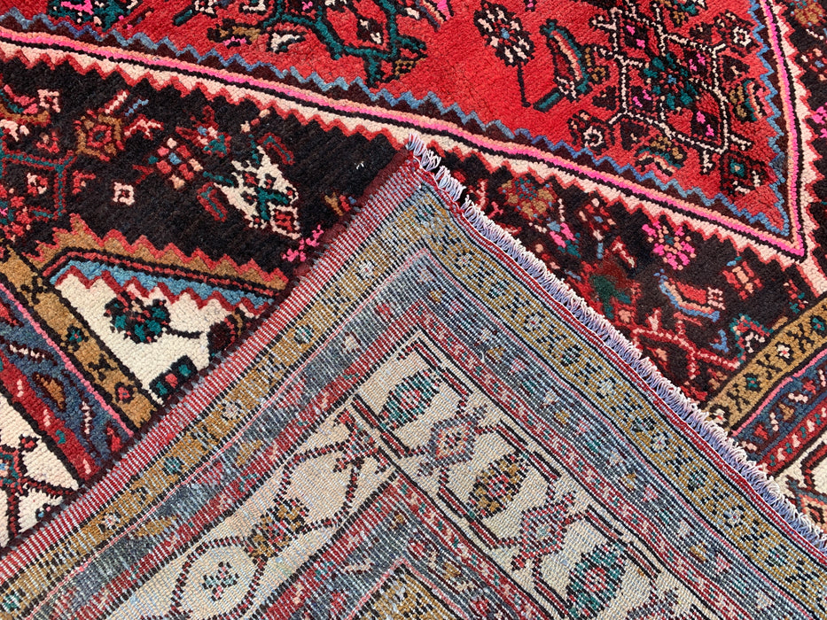 299 cm x 244 cm handgeknoopt Perzisch wollen tapijt – Rood, ivoor & marineblauw tribaal medaillonontwerp – KBHM-764