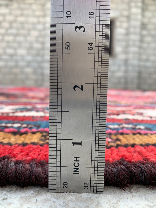 299 cm x 244 cm handgeknoopt Perzisch wollen tapijt – Rood, ivoor & marineblauw tribaal medaillonontwerp – KBHM-764
