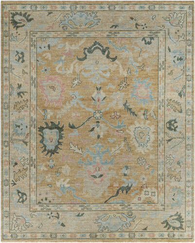 Reign Handgemaakt Wollen & Viscose Vloerkleed — Zacht Goud & Pastel Motieven | REG-2316 - performance