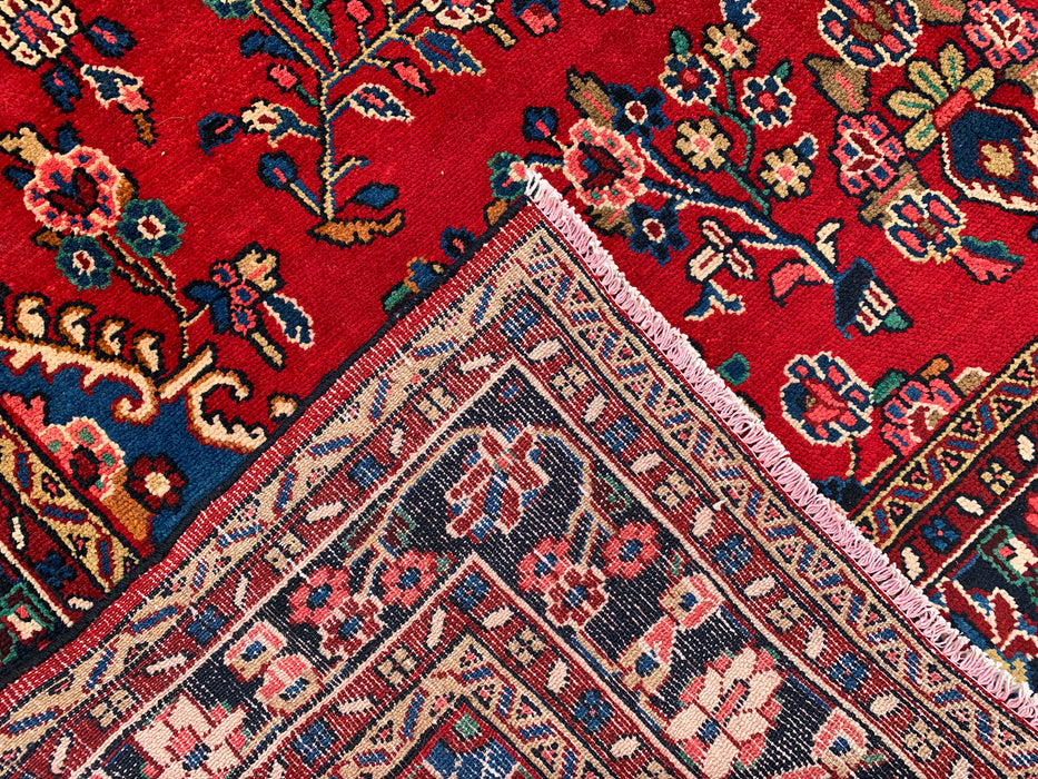 292 x 221 cm handgeknoopt Perzisch wollen tapijt – Rood, blauw & ivoorkleurig bloemenmedaillonontwerp – KBHM-770