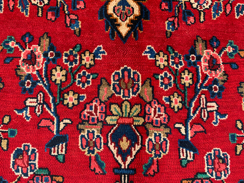 292 x 221 cm handgeknoopt Perzisch wollen tapijt – Rood, blauw & ivoorkleurig bloemenmedaillonontwerp – KBHM-770