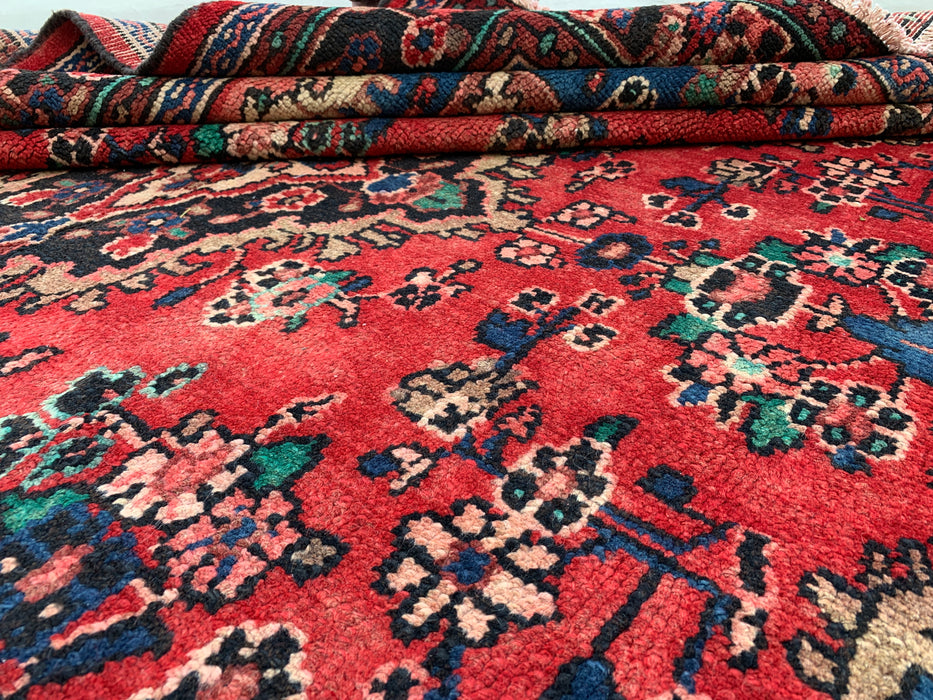 Handgemaakt Perzisch wollen vloerkleed 213x305 cm - Rood, blauw & ivoorkleurig bloemenmedaillon Perzisch stijl kleed - Exacte afmeting 297 cm x 211 cm - KBHM-771