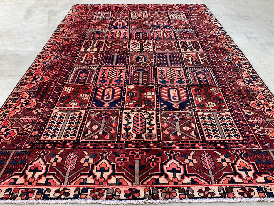 289,5 x 200,6 cm handgeknoopt Perzisch wollen tapijt - Rood, marineblauw & ivoorkleurig geometrisch Perzisch stijl tapijt - KBHM-775